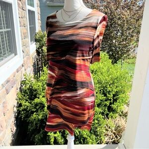 Connected Apparel Multicolor Abstract Print Dress Size 8P